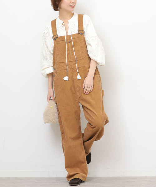 JOURNAL STANDARD relume(ジャーナルスタンダード レリューム)の「《WEB+一部店舗限定》別注【PAYDAY/ペイデイ】コーデュロイオーバーオール(サロペット/オーバーオール・レディース・アイボリー/キャメル・38/36)」の8枚目の写真