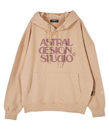 アストラルデザインスタジオ オーバーサイズ ドロップショルダー フードパーカー_ピーチ