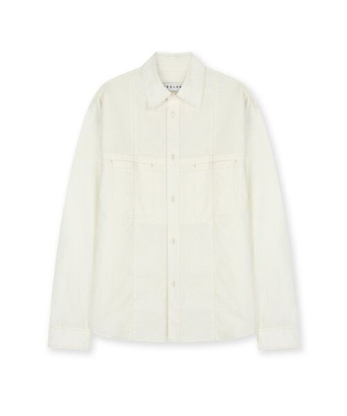 COTTON STITCHED MILITARY SHIRT CREAM