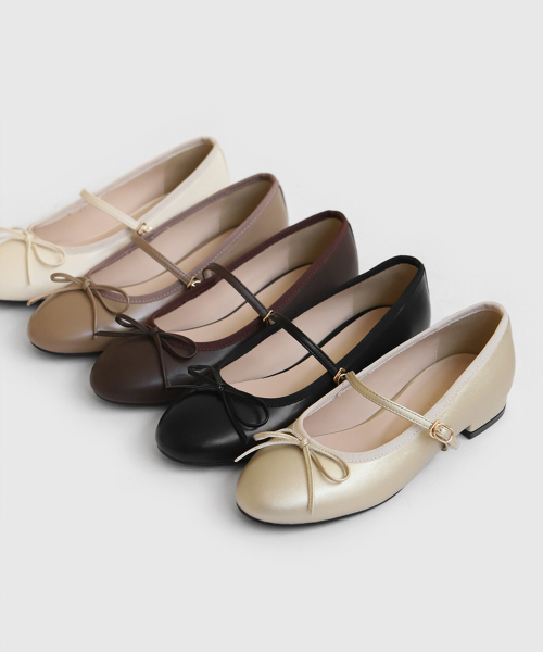 SAPPUN（サプン）の「Reira リボン メリージェーン フラットシューズ (2cm)（バレエシューズ・レディース・アイボリー/ブラック/ゴールド/ダークブラウン/ベージュ・22.5cm/23cm/23.5cm/24.5cm/25cm/25.5cm/24cm）」の6枚目の写真