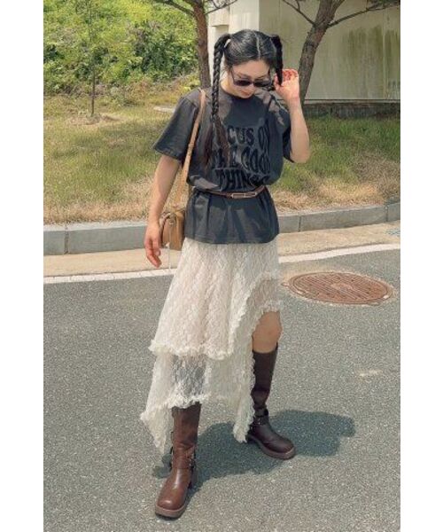 NOTHINGISBETTERTHANME(ナッシングイズベターザンミー)の「GEOMETRY LETTERING TEE_charcoal(Tシャツ/カットソー・レディース・その他・LARGE/MEDIUM/X-LARGE)」の7枚目の写真