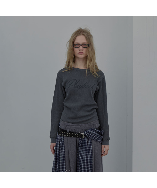 LCDC TM(エルシーディーシーティーエム)の「PLAYBOOK WAFFLE T-SHIRT (GREY)(Tシャツ/カットソー・レディース・その他・OS)」の6枚目の写真