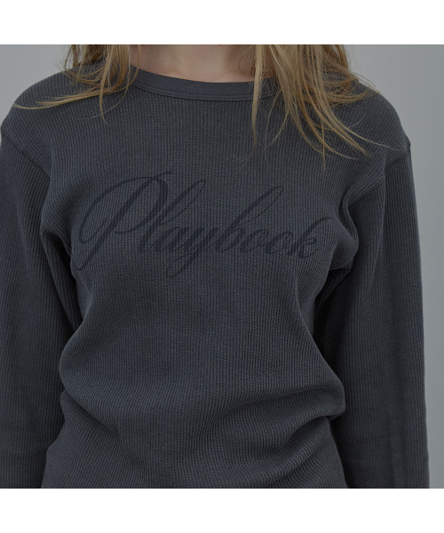 LCDC TM(エルシーディーシーティーエム)の「PLAYBOOK WAFFLE T-SHIRT (GREY)(Tシャツ/カットソー・レディース・その他・OS)」の2枚目の写真