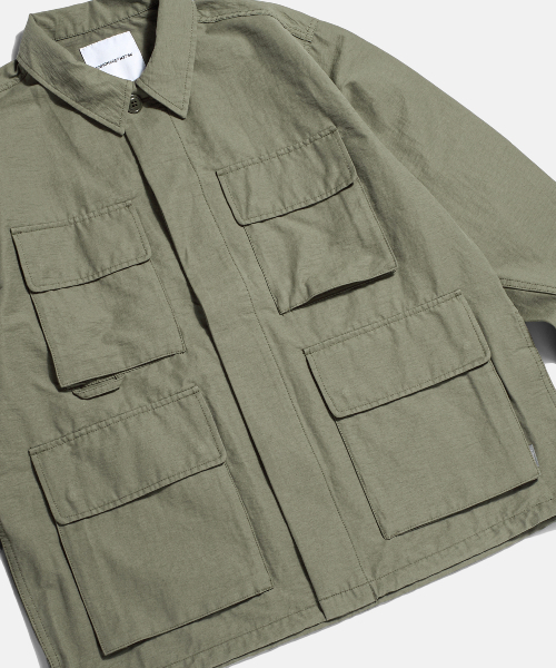 ESPIONAGE（エスピオナジ）の「Washed CN BDU Jacket Dusty Olive（ミリタリージャケット・レディース・その他・MEDIUM/LARGE/X-LARGE）」の5枚目の写真