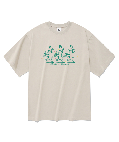 RADINEO(ラディネオ)の「ハッピーバースデー 半袖Tシャツ ベージュ(Tシャツ/カットソー・メンズ・その他・LARGE/MEDIUM/SMALL/X-LARGE)」の1枚目の写真