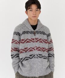 AOTT（アンアウトピット）の「デイリーコウイチャンウールニットジップアップグレー（ニット/セーター）」