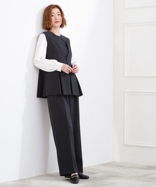 grove（グローブ）の「【マシンウォッシュ/防シワ】袖ドッキングペプラムブラウス【着回しカセット】（シャツ/ブラウス・レディース・グレー/ネイビー・02/03/05/04/01）」の7枚目の写真