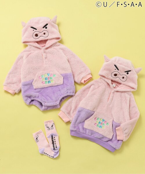 apres les cours（アプレレクール）の「クレヨンしんちゃんパーカー（パーカー・キッズ・ピンク/オフホワイト・80/90/100/110/120/130）」の22枚目の写真