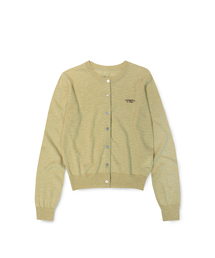 Pale Linen Round Cardigan Mustard