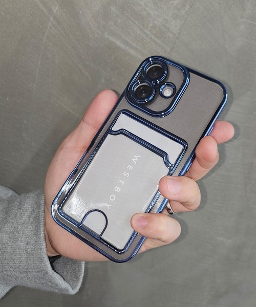 カードケース メタル クリア iPhoneカバー アイフォンケース