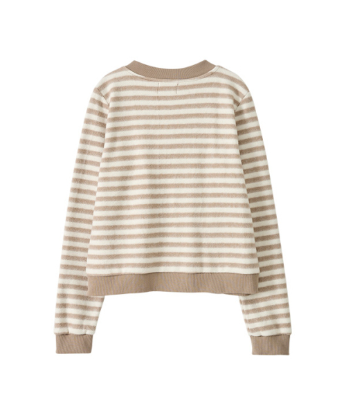 youthbath(ユースバース)の「Cat Graphic Striped Cardigan_Beige(カーディガン/ボレロ・レディース・その他・MEDIUM/SMALL)」の2枚目の写真