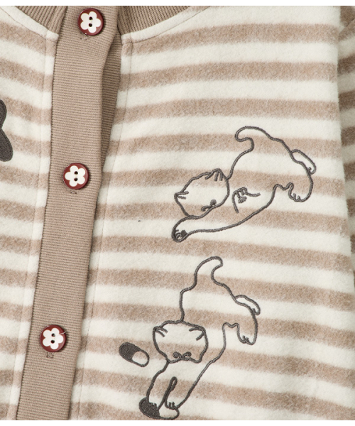 youthbath(ユースバース)の「Cat Graphic Striped Cardigan_Beige(カーディガン/ボレロ・レディース・その他・MEDIUM/SMALL)」の4枚目の写真