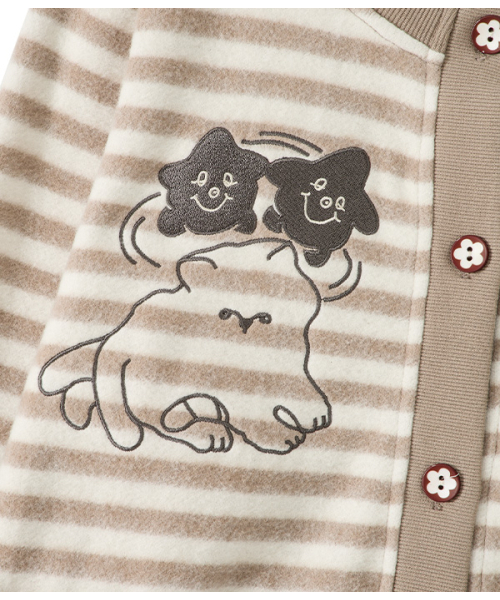 youthbath(ユースバース)の「Cat Graphic Striped Cardigan_Beige(カーディガン/ボレロ・レディース・その他・MEDIUM/SMALL)」の5枚目の写真
