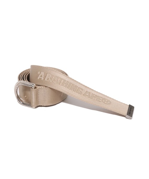 A BATHING APE（アベイシングエイプ）の「BATHING APE LOGO JACQUARD NYLON BELT（ベルト・メンズ・ブラック/ベージュ・FREE）」の2枚目の写真
