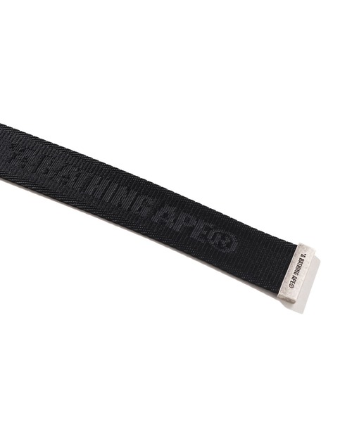 A BATHING APE（アベイシングエイプ）の「BATHING APE LOGO JACQUARD NYLON BELT（ベルト・メンズ・ブラック/ベージュ・FREE）」の7枚目の写真
