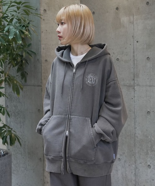 BEN DAVIS(ベンデイビス)の「【BEN DAVIS/ベンデイビス】【こなれヴィンテージ感】フードワッペン ダブルジップパーカー ブリーチ加工 ユーズド風 フルジップ フーディー ストリート 古着系 ユニセックス(パーカー・メンズ・ブラック/ダークブラウン・LARGE/X-LARGE/MEDIUM)」の19枚目の写真