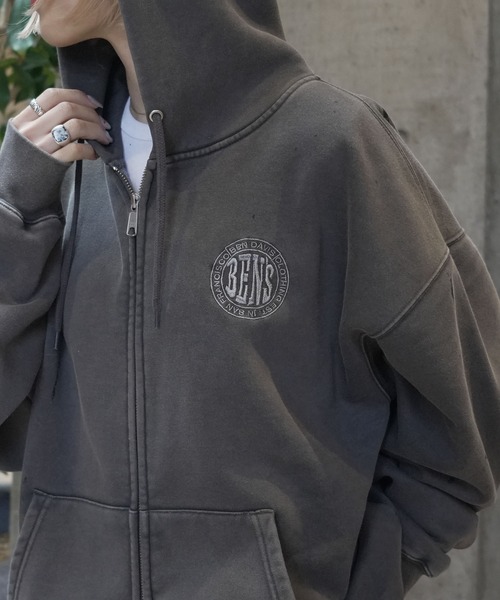 BEN DAVIS(ベンデイビス)の「【BEN DAVIS/ベンデイビス】【こなれヴィンテージ感】フードワッペン ダブルジップパーカー ブリーチ加工 ユーズド風 フルジップ フーディー ストリート 古着系 ユニセックス(パーカー・メンズ・ブラック/ダークブラウン・LARGE/X-LARGE/MEDIUM)」の22枚目の写真