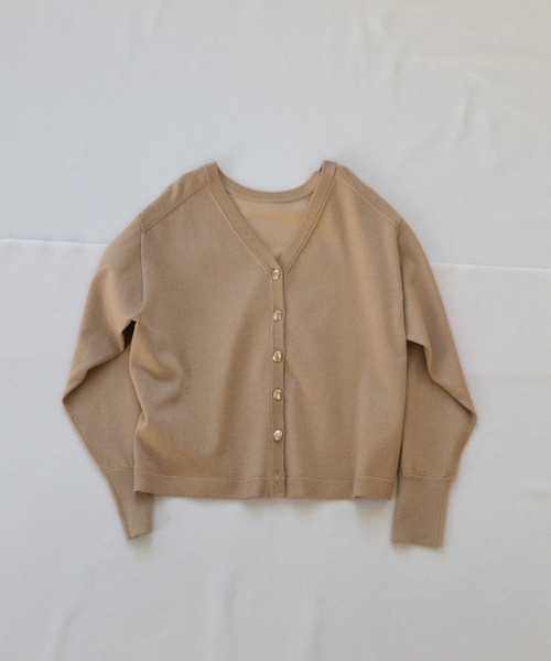 SALON adam et rope'(サロン アダム エ ロペ)の「ブライト2WAYカーディガン(カーディガン/ボレロ・レディース・チャコールグレー/ベージュ/サックスブルー・FREE)」の1枚目の写真