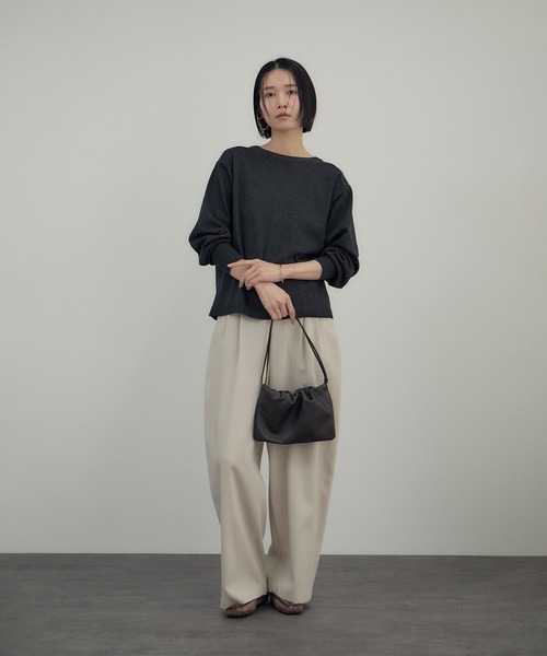 SALON adam et rope'(サロン アダム エ ロペ)の「ブライト2WAYカーディガン(カーディガン/ボレロ・レディース・チャコールグレー/ベージュ/サックスブルー・FREE)」の7枚目の写真