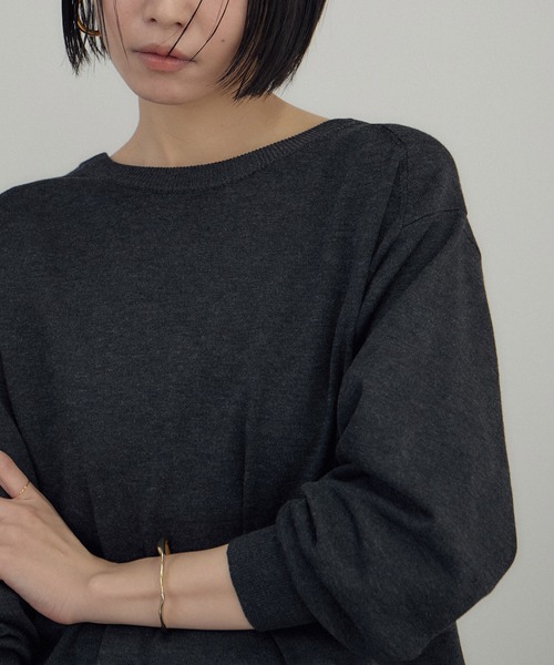 SALON adam et rope'(サロン アダム エ ロペ)の「ブライト2WAYカーディガン(カーディガン/ボレロ・レディース・チャコールグレー/ベージュ/サックスブルー・FREE)」の12枚目の写真