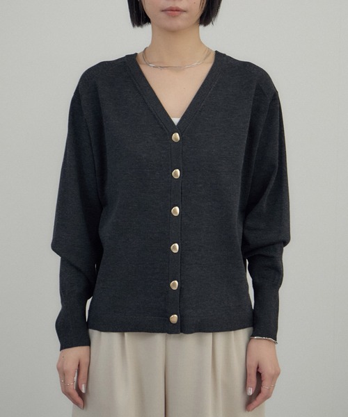 SALON adam et rope'(サロン アダム エ ロペ)の「ブライト2WAYカーディガン(カーディガン/ボレロ・レディース・チャコールグレー/ベージュ/サックスブルー・FREE)」の21枚目の写真