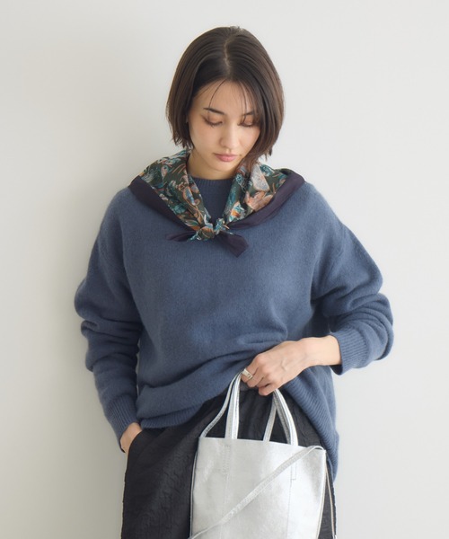 KATHARINE ROSS（キャサリンロス）の「【KATHARINE ROSS】コットンスカーフ（バンダナ/スカーフ・レディース・カーキ/ラベンダー・MEDIUM）」の5枚目の写真