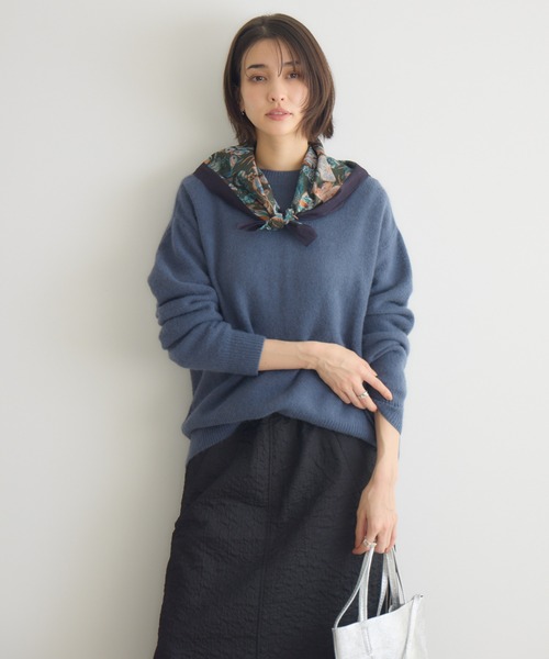 KATHARINE ROSS（キャサリンロス）の「【KATHARINE ROSS】コットンスカーフ（バンダナ/スカーフ・レディース・カーキ/ラベンダー・MEDIUM）」の6枚目の写真