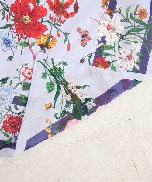 KATHARINE ROSS（キャサリンロス）の「【KATHARINE ROSS】コットンスカーフ（バンダナ/スカーフ・レディース・カーキ/ラベンダー・MEDIUM）」の13枚目の写真