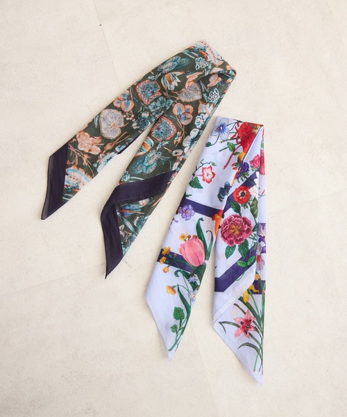 KATHARINE ROSS（キャサリンロス）の「【KATHARINE ROSS】コットンスカーフ（バンダナ/スカーフ・レディース・カーキ/ラベンダー・MEDIUM）」の16枚目の写真