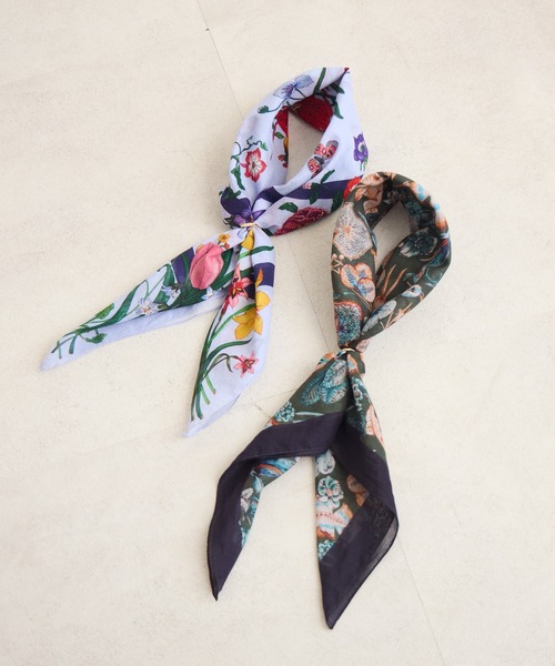 KATHARINE ROSS（キャサリンロス）の「【KATHARINE ROSS】コットンスカーフ（バンダナ/スカーフ・レディース・カーキ/ラベンダー・MEDIUM）」の17枚目の写真