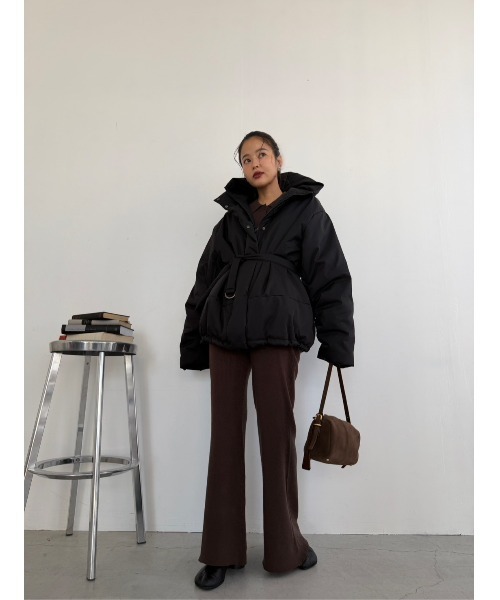 TRUNC（トランクエイティーエイト）の「Thermal Tech Belted Coat / サーマルテックベルトコート（ダウンジャケット/コート・レディース・ブラック・FREE）」の18枚目の写真