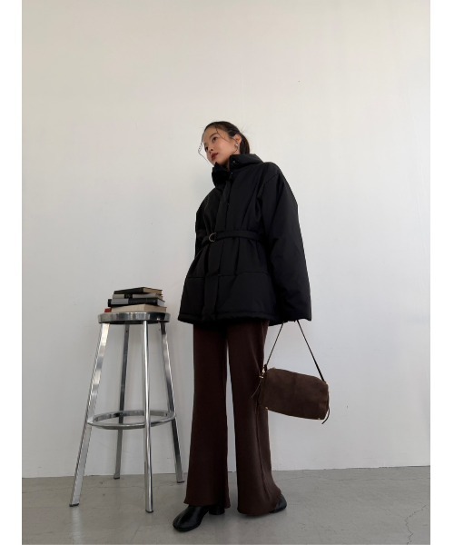 TRUNC（トランクエイティーエイト）の「Thermal Tech Belted Coat / サーマルテックベルトコート（ダウンジャケット/コート・レディース・ブラック・FREE）」の22枚目の写真