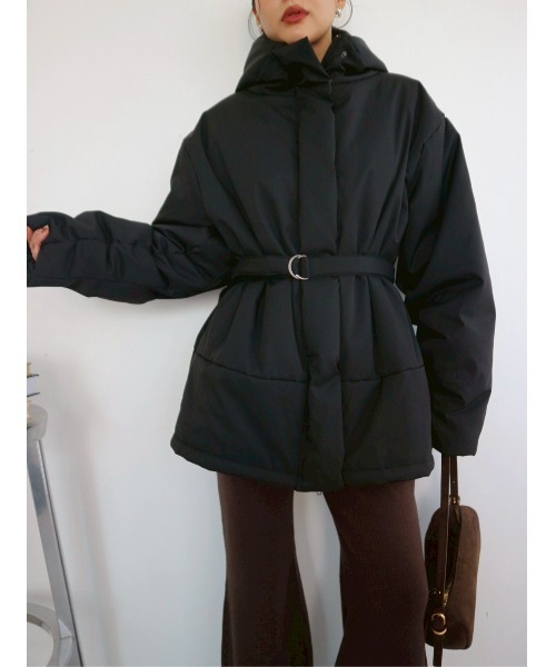 TRUNC（トランクエイティーエイト）の「Thermal Tech Belted Coat / サーマルテックベルトコート（ダウンジャケット/コート・レディース・ブラック・FREE）」の11枚目の写真