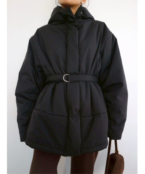 TRUNC（トランクエイティーエイト）の「Thermal Tech Belted Coat / サーマルテックベルトコート（ダウンジャケット/コート・レディース・ブラック・FREE）」の12枚目の写真