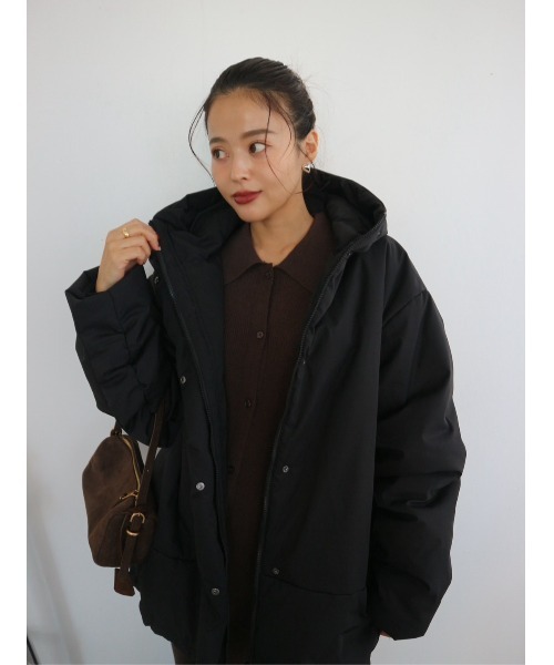 TRUNC（トランクエイティーエイト）の「Thermal Tech Belted Coat / サーマルテックベルトコート（ダウンジャケット/コート・レディース・ブラック・FREE）」の14枚目の写真