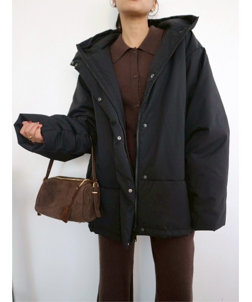 TRUNC（トランクエイティーエイト）の「Thermal Tech Belted Coat / サーマルテックベルトコート（ダウンジャケット/コート・レディース・ブラック・FREE）」の16枚目の写真