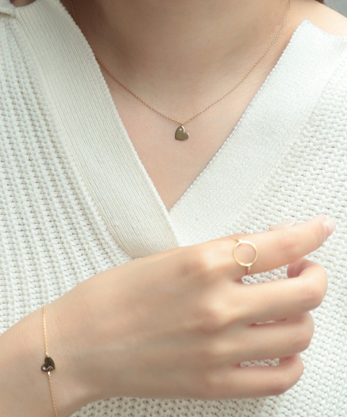 NOIR DE POUPEE（ノワールドプーペ）の「silver925 Quiet Shine ダイヤモンド ハートネックレス（ネックレス・レディース・ゴールド・FREE）」の2枚目の写真