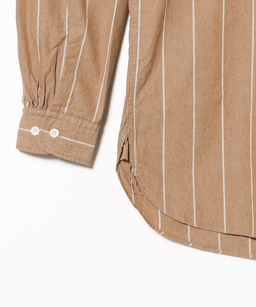 BEAMS PLUS（ビームスプラス）の「Multi Pocket WORK Wide Stripe（シャツ/ブラウス・メンズ・ブラウン・SMALL/MEDIUM/LARGE）」の4枚目の写真
