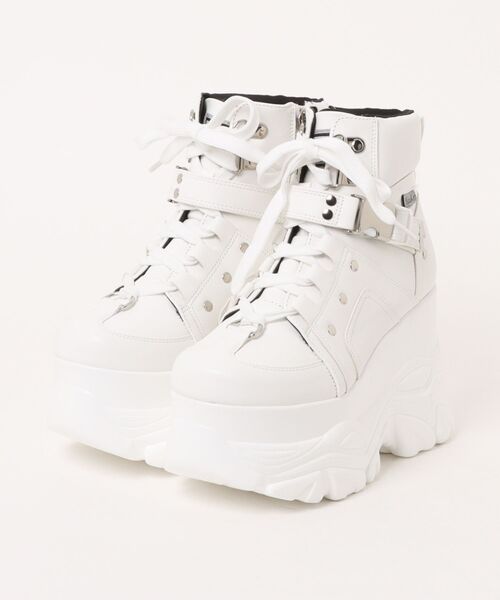 YOSUKE(ヨースケ)の「「YOSUKE/ヨースケ」厚底レースアップハイカットスニーカー(スニーカー・レディース・ブラック/ピンク系その他/レッド/ホワイト・L/LL/M/S)」の2枚目の写真