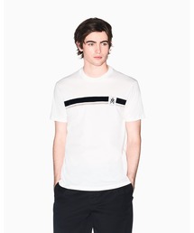 【A|X アルマーニ エクスチェンジ】<オンライン限定>AXロゴ ラインデザイン 半袖クルーネックTシャツ/REGULAR