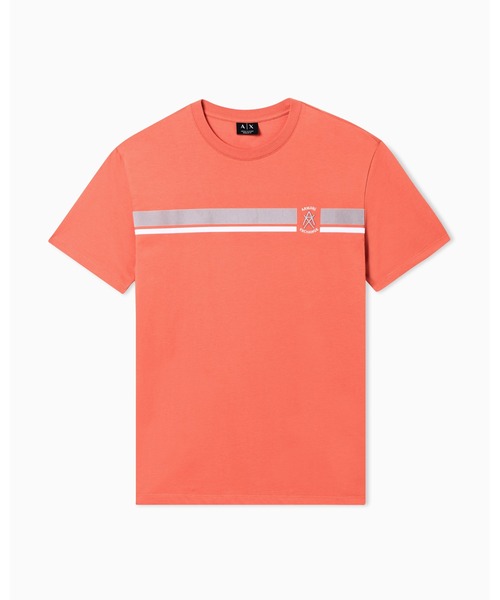 ARMANI EXCHANGE(アルマーニエクスチェンジ)の「【A|X アルマーニ エクスチェンジ】<オンライン限定>AXロゴ ラインデザイン 半袖クルーネックTシャツ/REGULAR(Tシャツ/カットソー・メンズ・オレンジ/オフホワイト・XX-LARGE/X-SMALL/X-LARGE/SMALL/MEDIUM/LARGE)」の5枚目の写真
