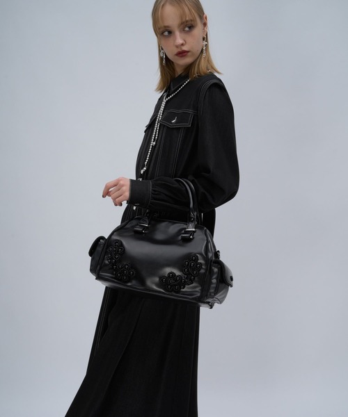 HARE（ハレ）の「エンブロイダリーボストンバッグ(HARE)（ボストンバッグ・レディース・ブラック・FREE）」の9枚目の写真