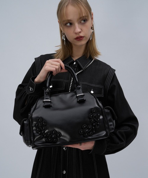 HARE（ハレ）の「エンブロイダリーボストンバッグ(HARE)（ボストンバッグ・レディース・ブラック・FREE）」の11枚目の写真