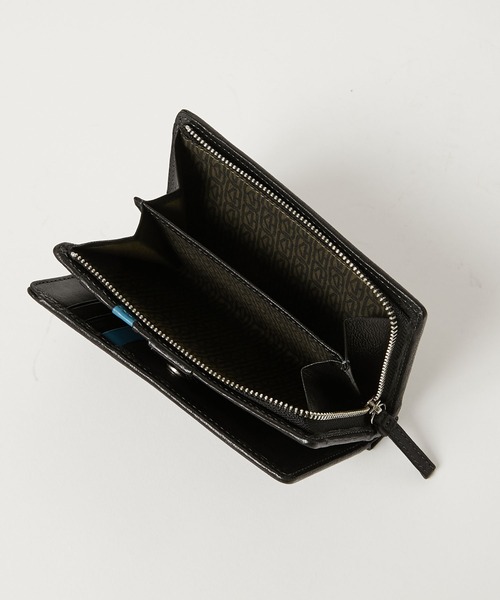 KATHARINE HAMNETT LONDON (キャサリンハムネットロンドン)の「KATHARINE HAMNETT LONDON/キャサリンハムネットロンドン BUMP L字ファスナー二つ折りミドルウォレット(490-52305)(財布・メンズ・ネイビー/ブラウン/ブラック・FREE)」の10枚目の写真