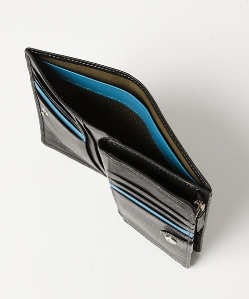 KATHARINE HAMNETT LONDON (キャサリンハムネットロンドン)の「KATHARINE HAMNETT LONDON/キャサリンハムネットロンドン BUMP L字ファスナー二つ折りミドルウォレット(490-52305)(財布・メンズ・ネイビー/ブラウン/ブラック・FREE)」の11枚目の写真