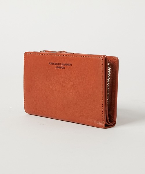 KATHARINE HAMNETT LONDON (キャサリンハムネットロンドン)の「KATHARINE HAMNETT LONDON/キャサリンハムネットロンドン BUMP L字ファスナー二つ折りミドルウォレット(490-52305)(財布・メンズ・ネイビー/ブラウン/ブラック・FREE)」の13枚目の写真