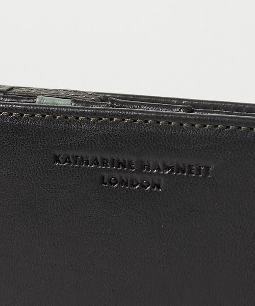 KATHARINE HAMNETT LONDON (キャサリンハムネットロンドン)の「KATHARINE HAMNETT LONDON/キャサリンハムネットロンドン BUMP L字ファスナー二つ折りミドルウォレット(490-52305)(財布・メンズ・ネイビー/ブラウン/ブラック・FREE)」の20枚目の写真