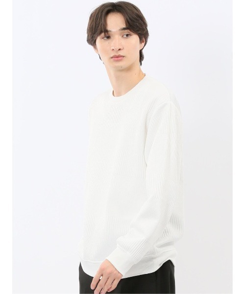 m.f.editorial(エムエフエディトリアル)の「【ストレッチ】m.f.エディトリアル メンズ ふくれケーブル クルー プルオーバー(Tシャツ/カットソー・メンズ・ブラック/ホワイト・X-LARGE/MEDIUM/LARGE)」の11枚目の写真