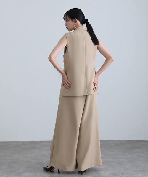 atlo（アトロ）の「アシンメトリー テーラード ジレ パンツドレス フォーマル お呼ばれ&ロング丈ワイド セットアップ 結婚式 二次会 同窓会 成人式 オケージョンドレス （パンツドレス・レディース・ブラック/チャコール/ベージュ・L/M）」の19枚目の写真