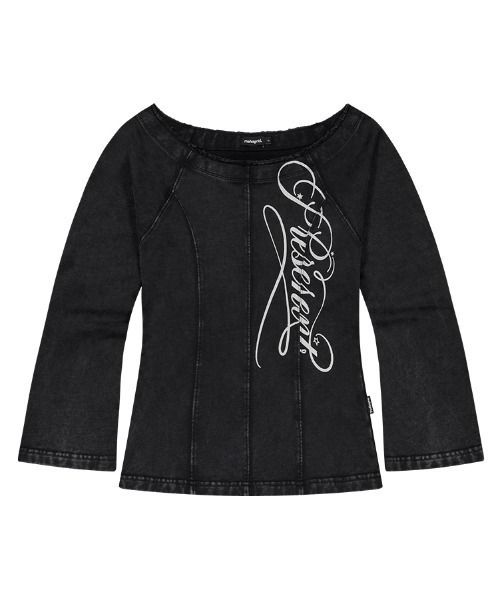 MAHAGRID(マハグリッド)の「『mahagrid/マハグリッド』 WASHED CUT-OUT OFF SHOULDER TEE/ウォッシュド カットアウト オフショルダー Tシャツ(Tシャツ/カットソー・レディース・ブラック・FREE)」の9枚目の写真